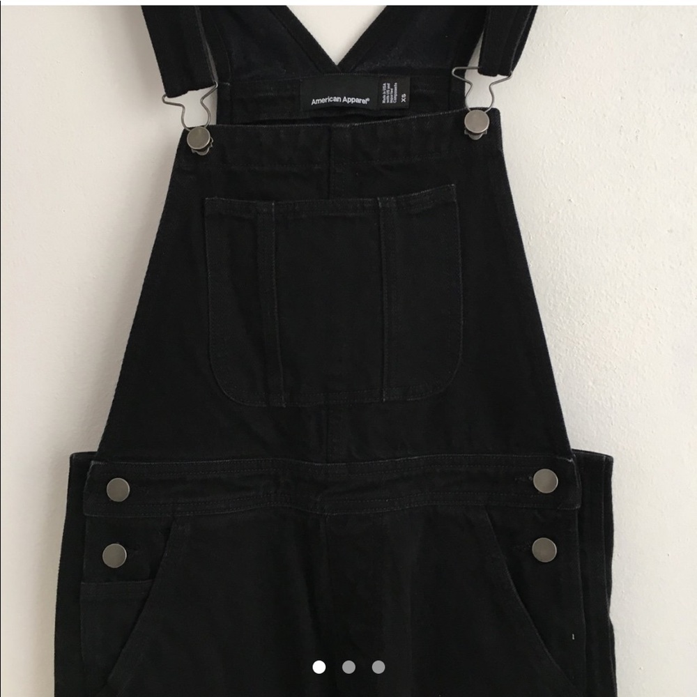 American Apparel black denim overalls